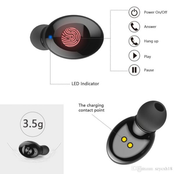 Langattomat Kuulokkeet Mikrofonilla ja Latauskotelolla, Bluetooth 5.0