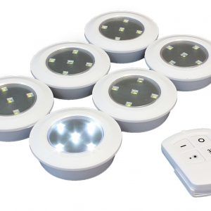 6 kpl langattomia LED-valoja kaukosäätimellä