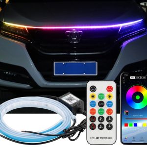 Bluetooth RGB Auton LED-nauha – 180 cm, sovellus, kaukosäädin