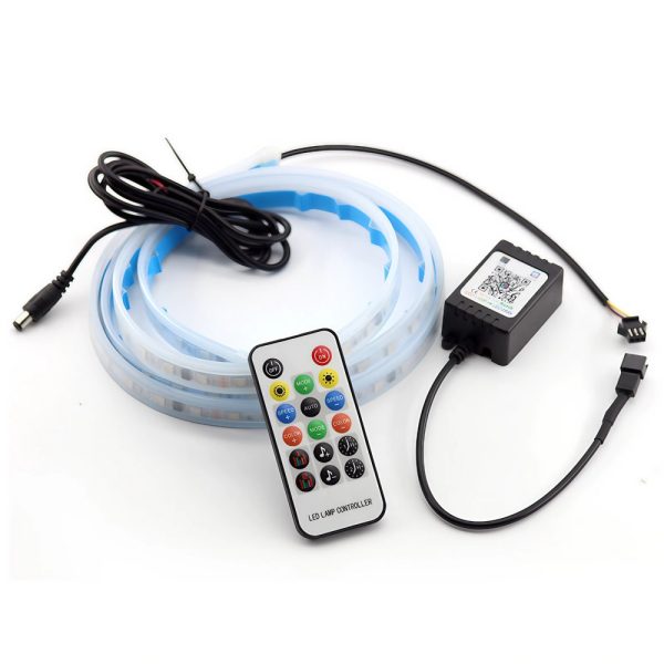 Bluetooth RGB Auton LED-nauha – 180 cm, sovellus, kaukosäädin - Image 2