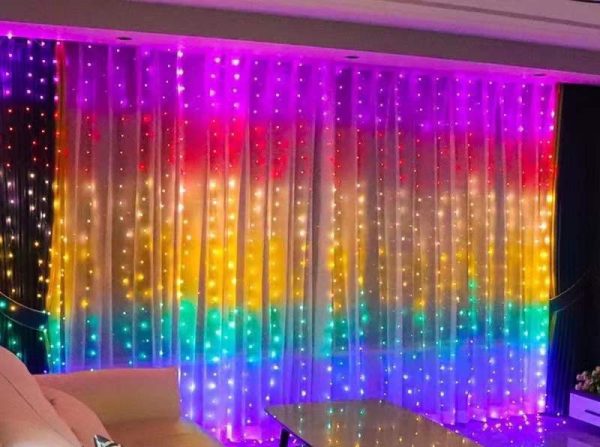 Älykkäät LED-verhovalot 2x2 m | 400 RGB-LEDiä, sovellusohjaus, musiikki-synkronointi & dynaamiset valotehosteet