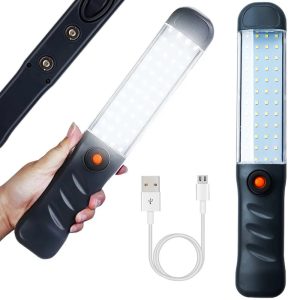 Tehokas ladattava työpaja taskulamppu – 48 COB-LEDiä, magneetti, USB-lataus & koukku