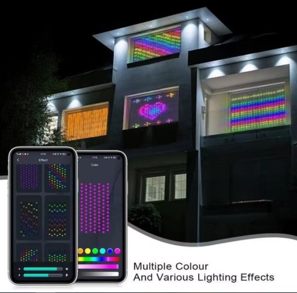 Älykkäät LED-verhovalot 2x2 m | 400 RGB-LEDiä, sovellusohjaus, musiikki-synkronointi & dynaamiset valotehosteet - Image 2