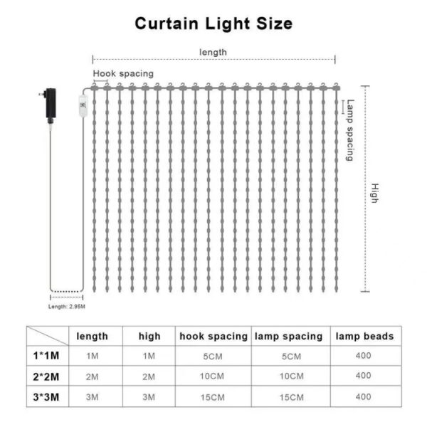 Älykkäät LED-verhovalot 2x2 m | 400 RGB-LEDiä, sovellusohjaus, musiikki-synkronointi & dynaamiset valotehosteet - Image 6