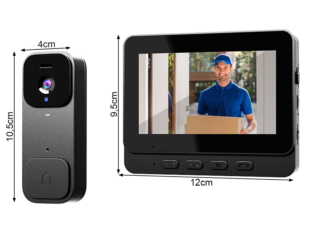 Langaton videopuhelin ovikellolla ja sisänäytöllä - Image 5