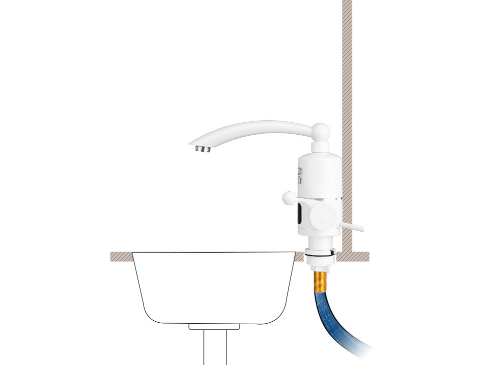 Vedenlämmitin-hana, 3000 W, lämmintä vettä kylmävesijohdosta - Image 7