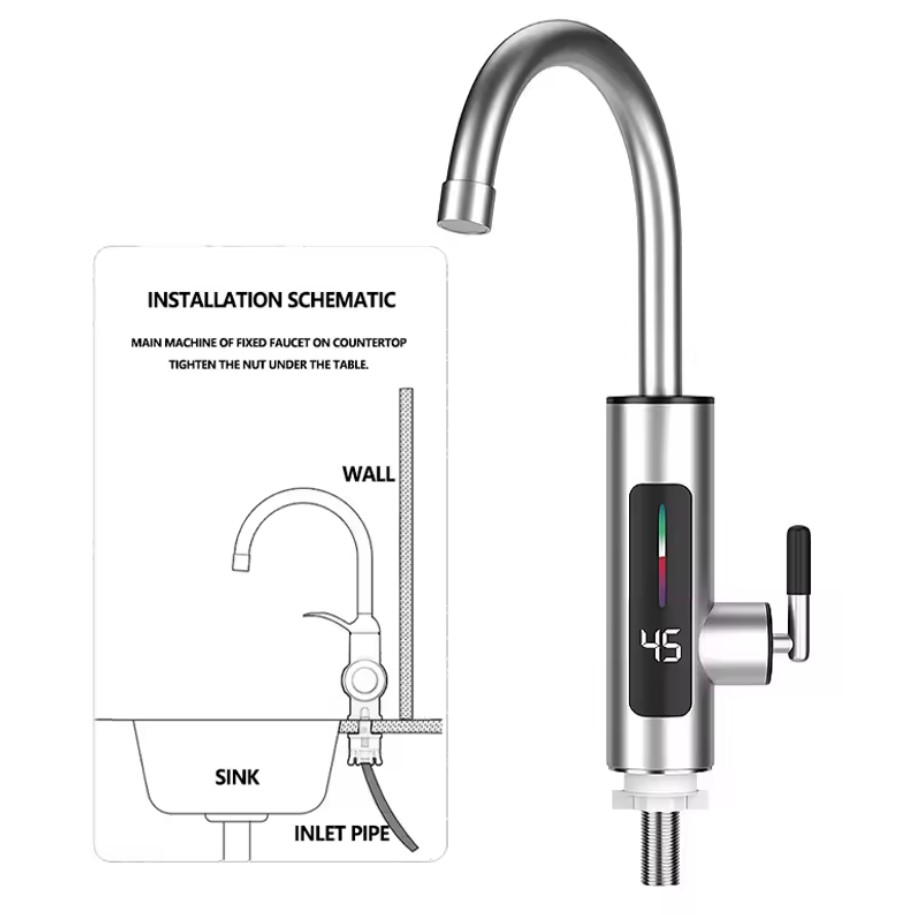 Vedenlämmitin-hana, 3000 W, lämmintä vettä kylmävesijohdosta - Image 8