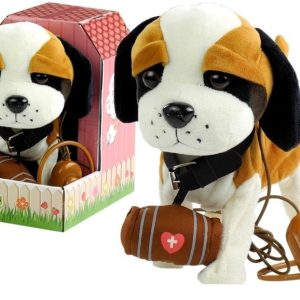 Interaktiivinen St. Bernard -koira talutushihnalla