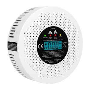 Yhdistetty häkä- ja palovaroitin LCD-näytöllä