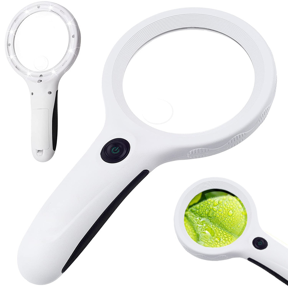 Suurennuslasi 4x – 8 LED + UV-valo