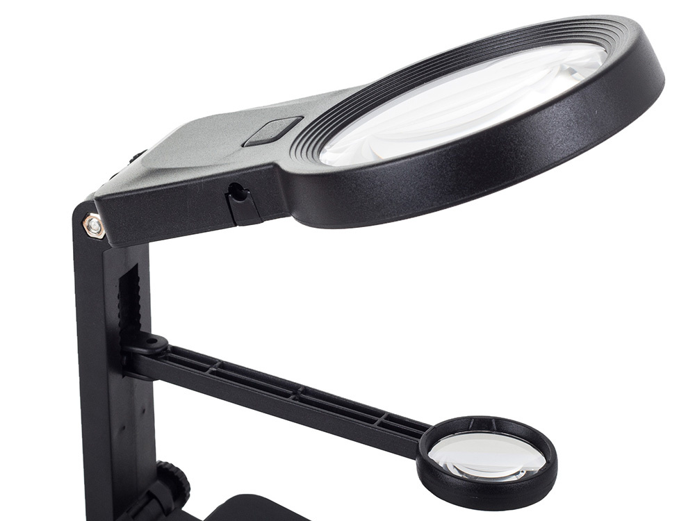 Kolmas käsi suurennuslasilla 3x / 4,5x / 25x ja 10 SMD-LED-valolla - Image 12