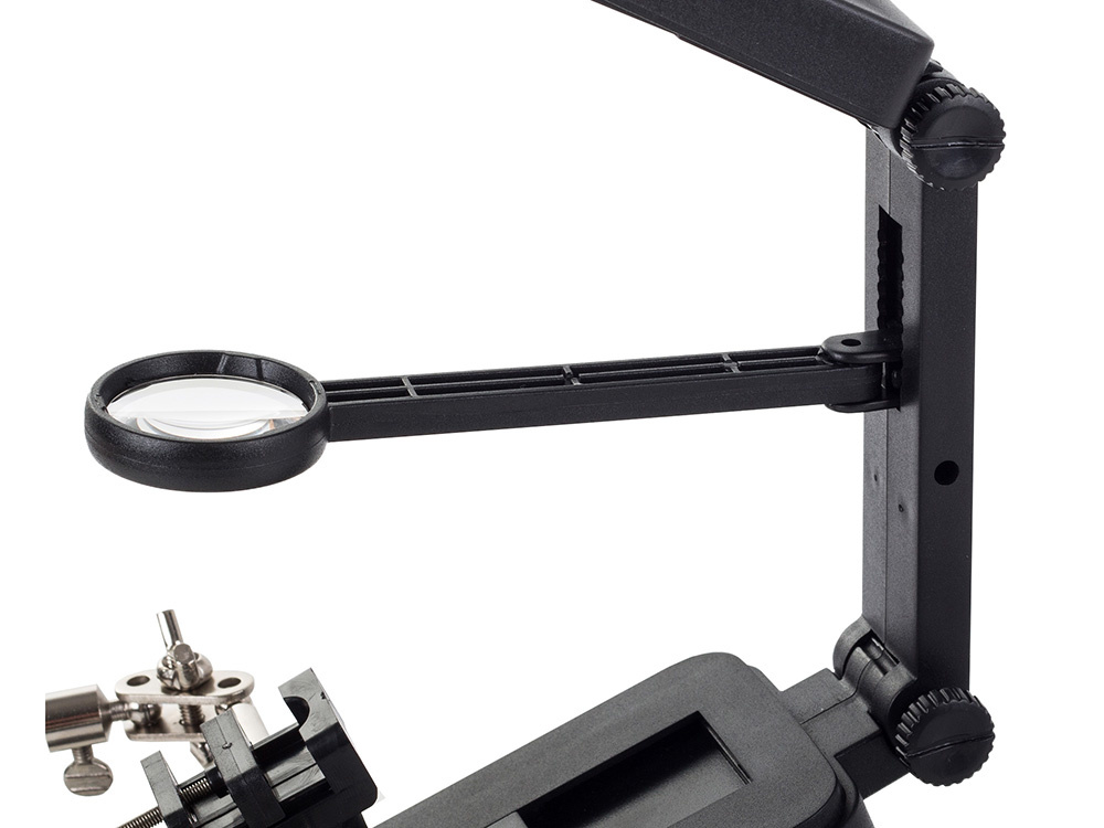 Kolmas käsi suurennuslasilla 3x / 4,5x / 25x ja 10 SMD-LED-valolla - Image 9