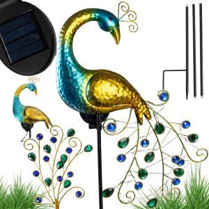 Aurinkokäyttöinen LED-puutarhavalaisin – Riikinkukko