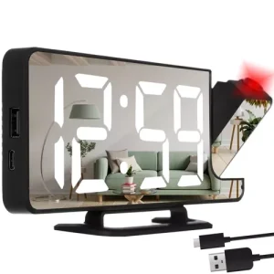 LED-herätyskello projektorilla ja peilillä – 4-in-1 monitoimikello