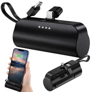 Powerbank 5000 mAh – kompakti, Lightning & USB-C