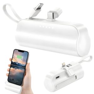 Powerbank 5000 mAh – kompakti, Lightning & USB-C