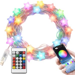 USB RGB LED -valosarja tähdillä – sovellus- ja kaukosäädöllä