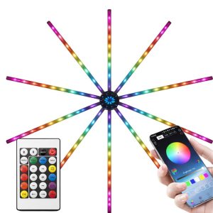 RGB LED “Fireworks” -valaisin kaukosäätimellä ja sovelluksella