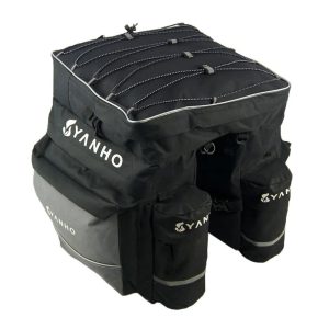 Polkupyörän tavarateline-laukku 45L – suuri pyörälaukku 3 osastolla