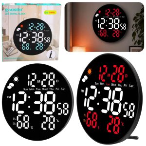 Digitaalinen LED-seinäkello kaukosäätimellä – 25 cm