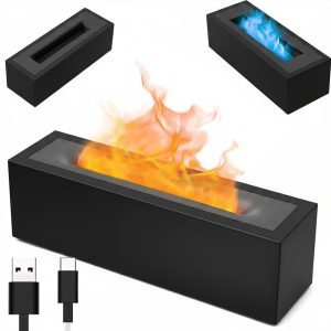 LED USB Ilmankostutin liekkiefektillä ja aroma-diffuusorilla