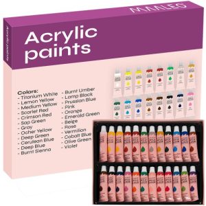 Akryylivärit 24 väriä (12 ml) – monipuolinen maalaussetti