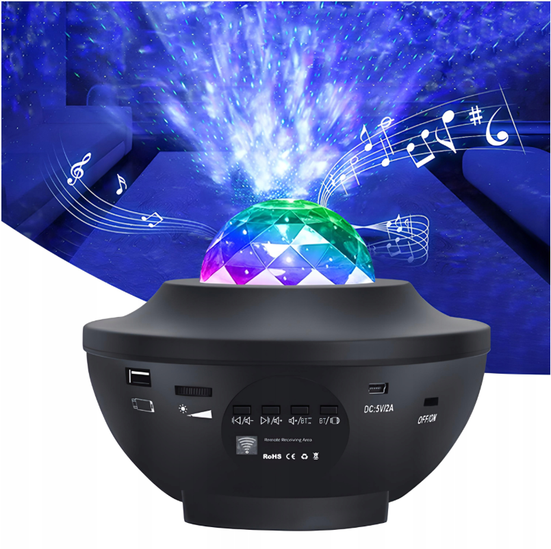 Tähtiprojektori – LED-valaisin, Bluetooth-kaiutin ja kaukosäädin - Image 3