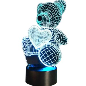 3D LED-nallekarhu-yölamppu – RGB-yövalo USB