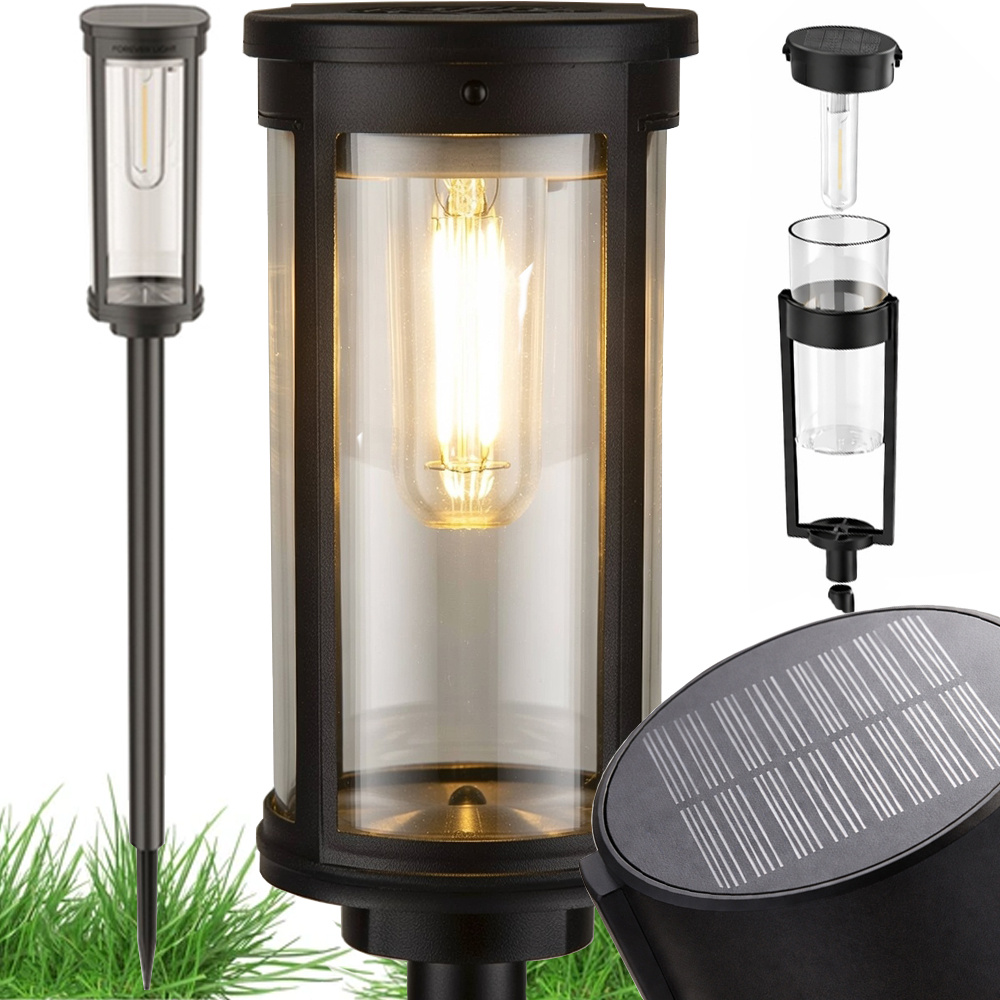 Aurinko-käyttöinen LED-puutarhavalaisin – lämmin valo, IP65