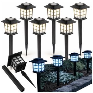 Aurinkokenno-valaisimet 6 kpl – LED-puutarhavalot hämärä-tunnistimella, IP65
