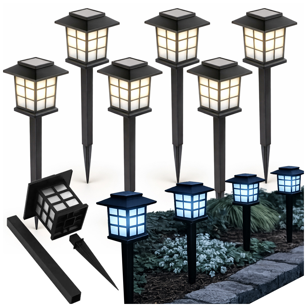 Aurinkokenno-valaisimet 6 kpl – LED-puutarhavalot hämärä-tunnistimella, IP65