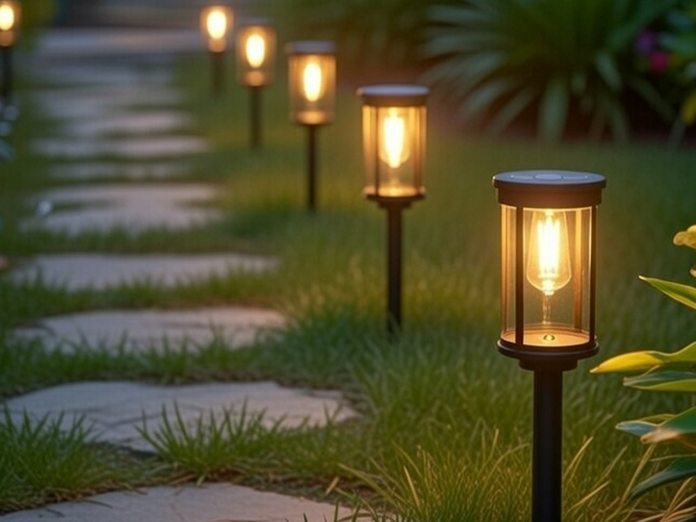 Aurinko-käyttöinen LED-puutarhavalaisin – lämmin valo, IP65 - Image 4
