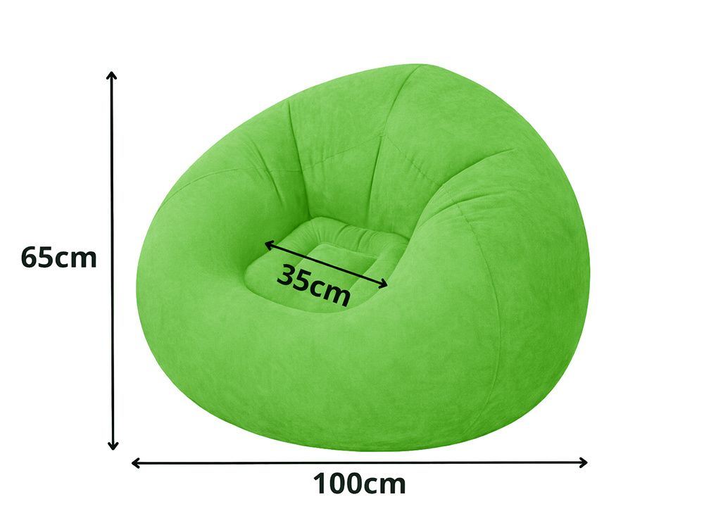 Täytettävä säkkituoli / nojatuoli pumpulla – vihreä - Image 8