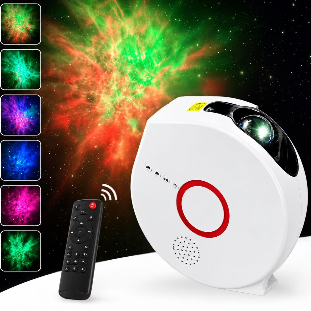 LED Galaxy Star -projektori Bluetooth-kaiuttimella, kaukosäätimellä ja yövalolla