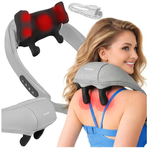 Shiatsu niskahieroja langaton – lämmitys-toiminto, USB-C, 22,2 W