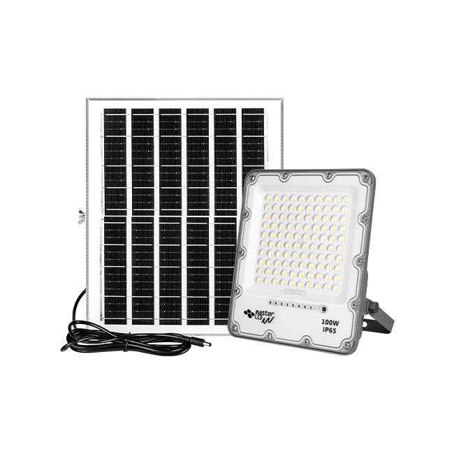 Aurinkokenno-valaisin 100 W LED 4500 K – IP65, kaukosäädin ja hämärätunnistin