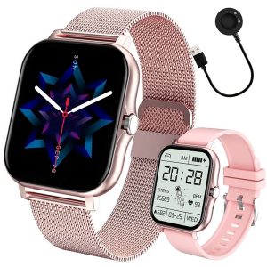 Älykello Bluetooth-puheluilla, sykemittarilla ja SpO₂-mittauksella – 2 ranneketta