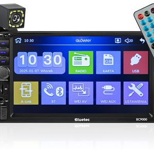 2DIN Bluetooth -autoradio 7" kosketusnäytöllä – Mirror Link, RDS ja peruutuskamera