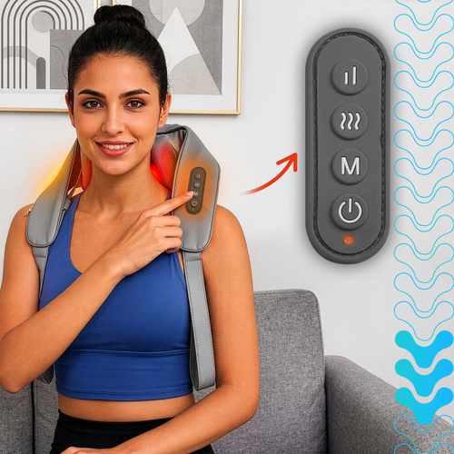 Shiatsu niskahieroja langaton – lämmitys-toiminto, USB-C, 22,2 W - Image 9