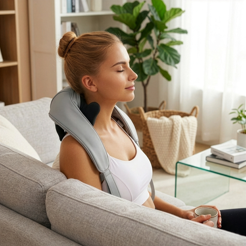 Shiatsu niskahieroja langaton – lämmitys-toiminto, USB-C, 22,2 W - Image 5