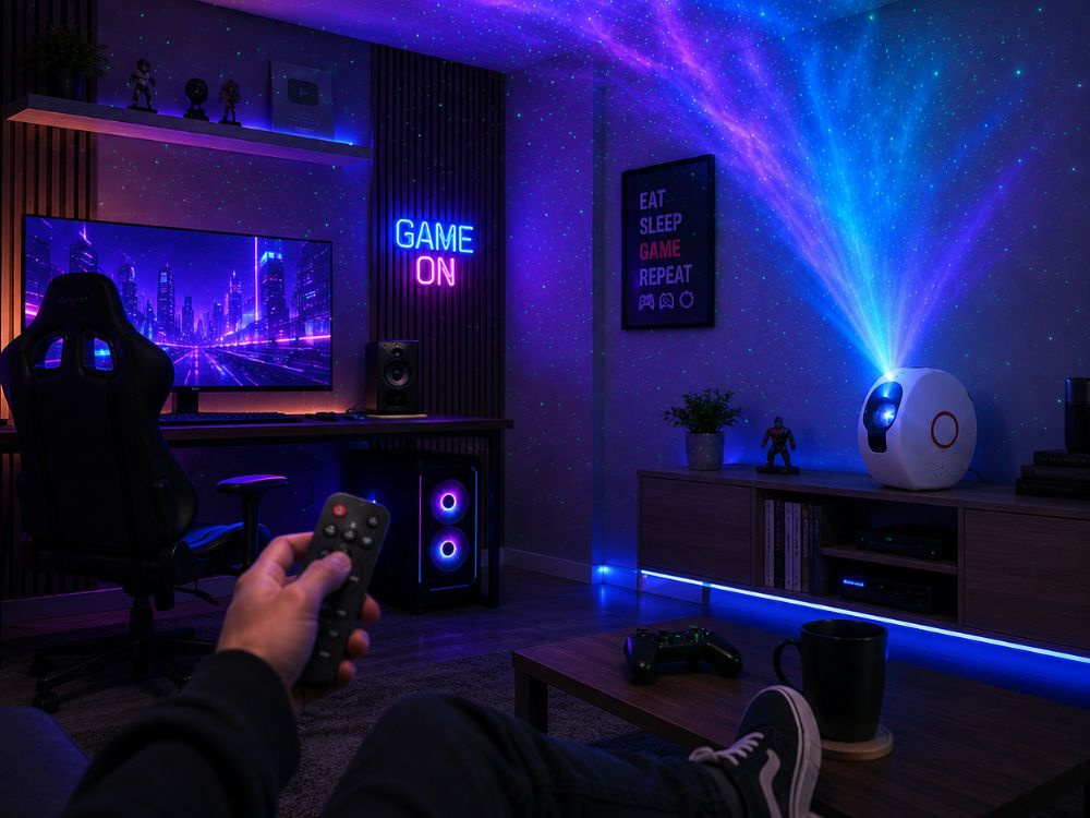 LED Galaxy Star -projektori Bluetooth-kaiuttimella, kaukosäätimellä ja yövalolla - Image 6