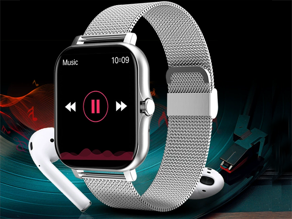Älykello Bluetooth-puheluilla, sykemittarilla ja SpO₂-mittauksella – 2 ranneketta - Image 7