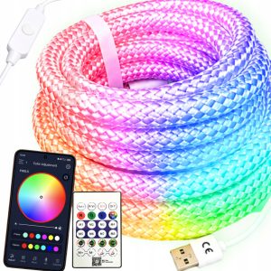 5 m RGB Neon LED -valonauha IP67 – Dream Color, sovellus, kaukosäädin ja ajastin