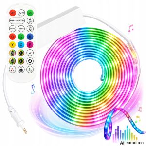 5 m RGB Neon LED -valonauha – Bluetooth, sovellus, kaukosäädin, myös ulkokäyttöön