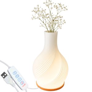 2-in-1 LED-pöytävalaisin ja maljakko – 3 valonväriä, himmennettävä
