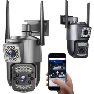6MP WiFi ulkovalvonta-kamera PTZ – kaksilinssinen, IP66, yökuvaus ja liiketunnistus