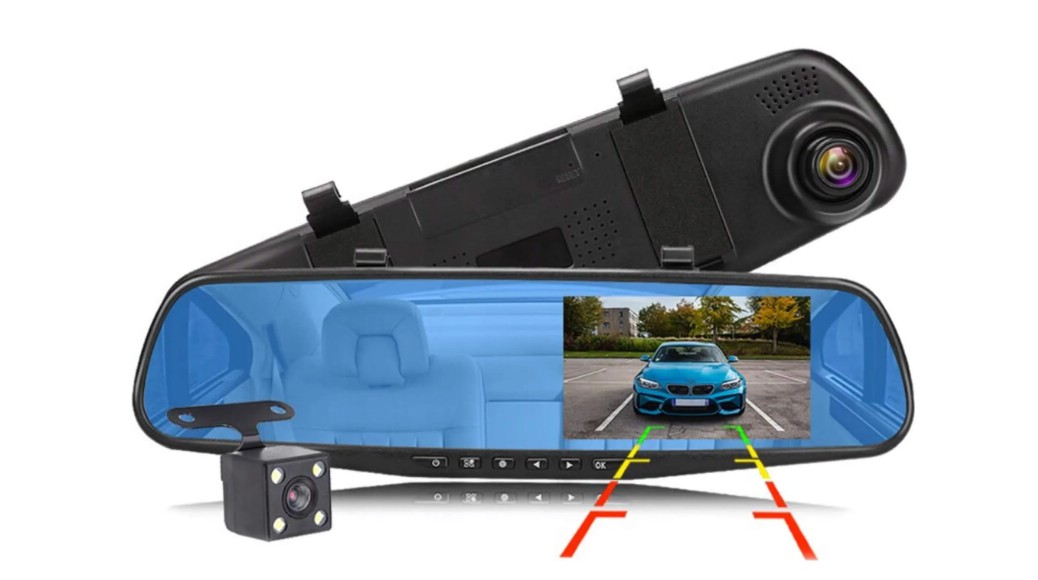 Full HD 170° autokamera taustapeiliin peruutuskamera-toiminnolla