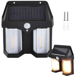 Aurinkokennolla toimiva LED-ulkovalaisin – 1200 lm, liike- sekä hämärätunnistin