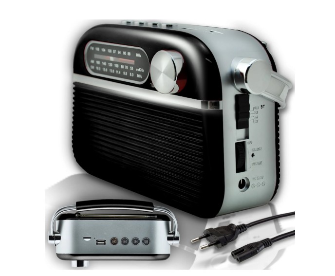 Retro-radio Bluetooth-kaiuttimella – FM, AM ja SW, kannettava vintage-radio