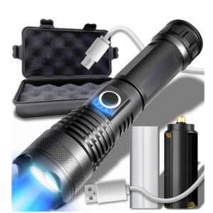 Ladattava LED-taskulamppu Zoom – 500 lm, 330 m, USB-lataus ja IPX5